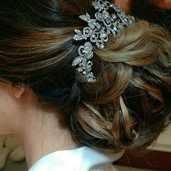 Crystal Bridal Hairpiece, worn once display picture 1
